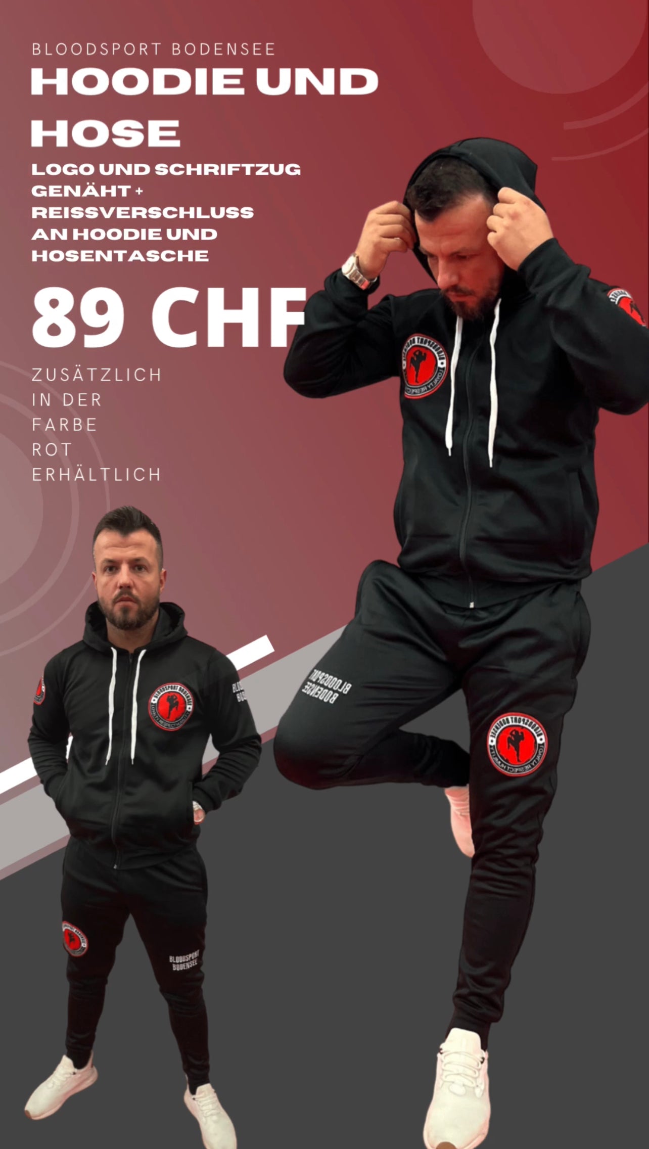 Trainingsanzug Hoodie & Hose schwarz