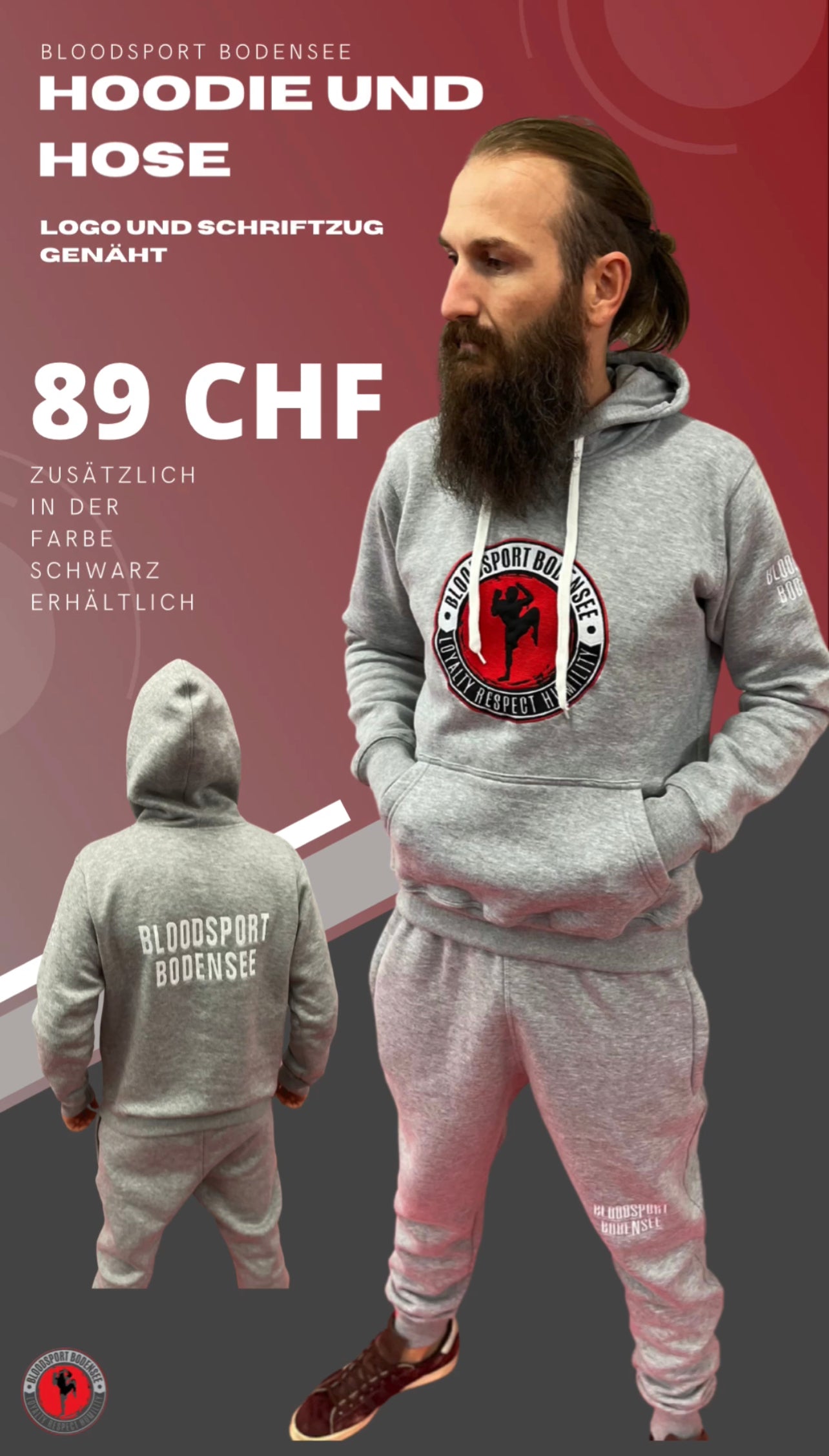 Trainingsanzug Hoodie & Hose grau