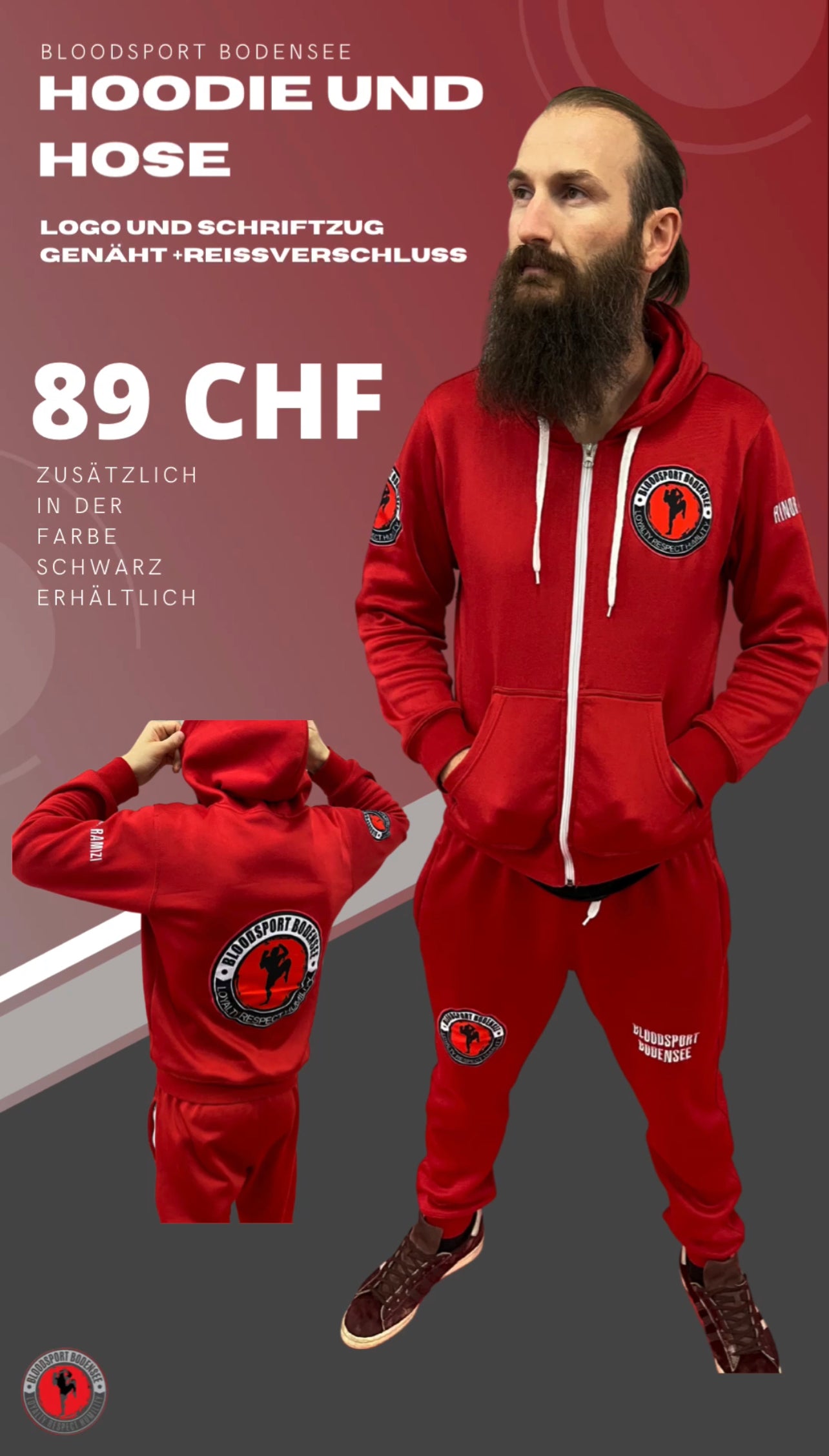 Trainingsanzug Hoodie & Hose rot