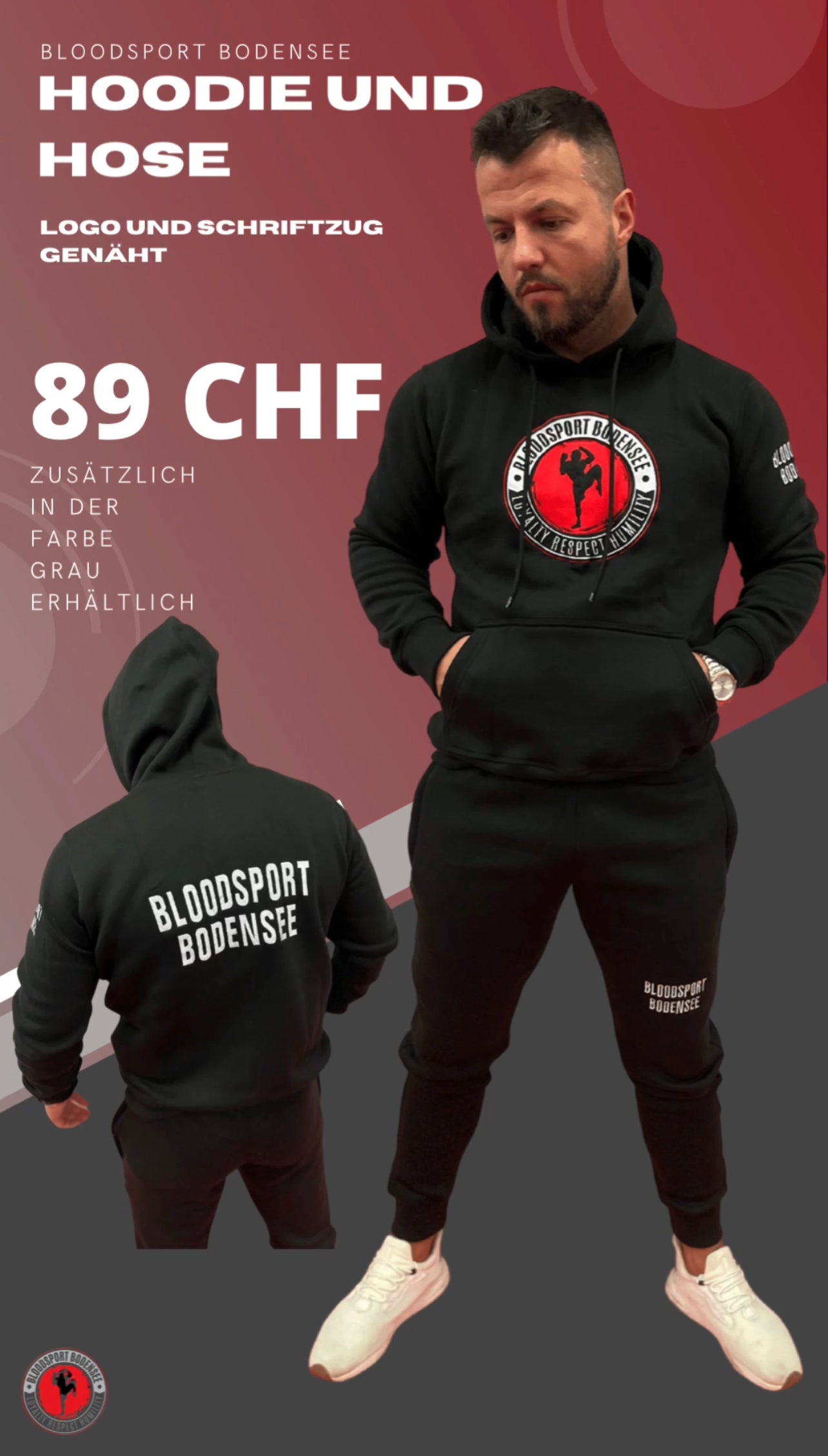 Trainingsanzug Hoodie & Hose schwarz